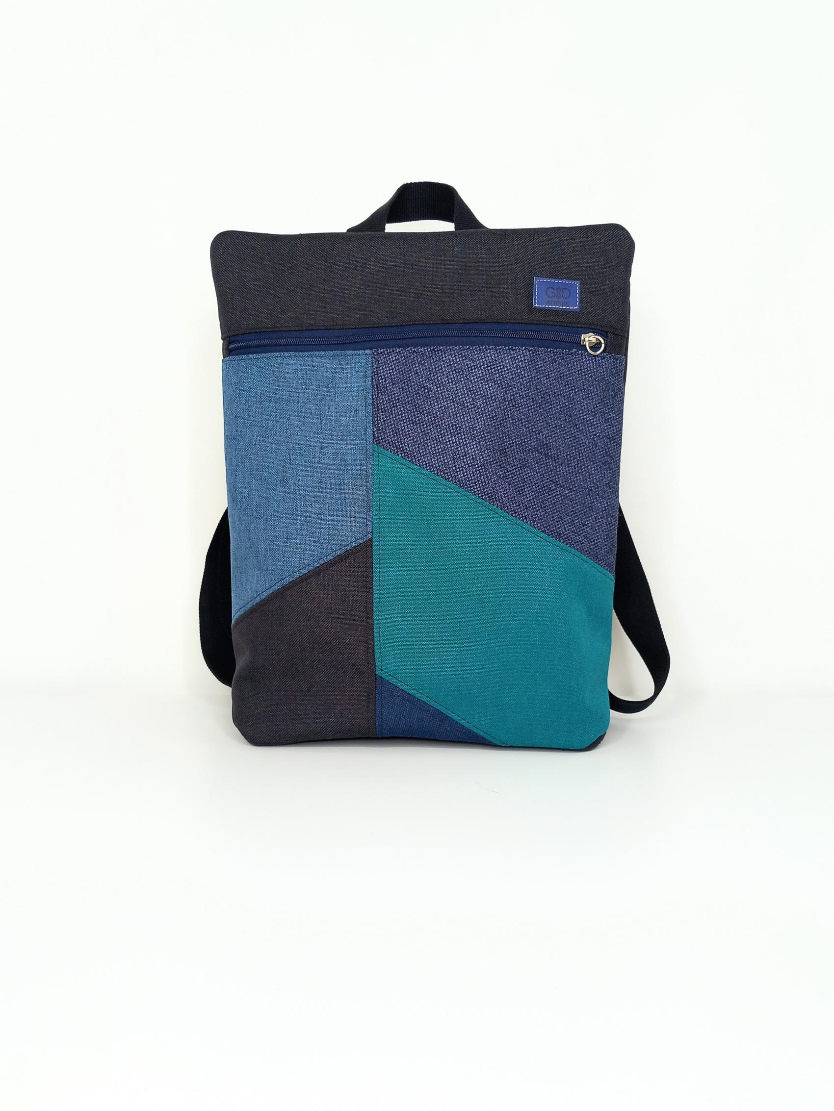 mochila laptop unisex en tonos azules ligera y comoda
